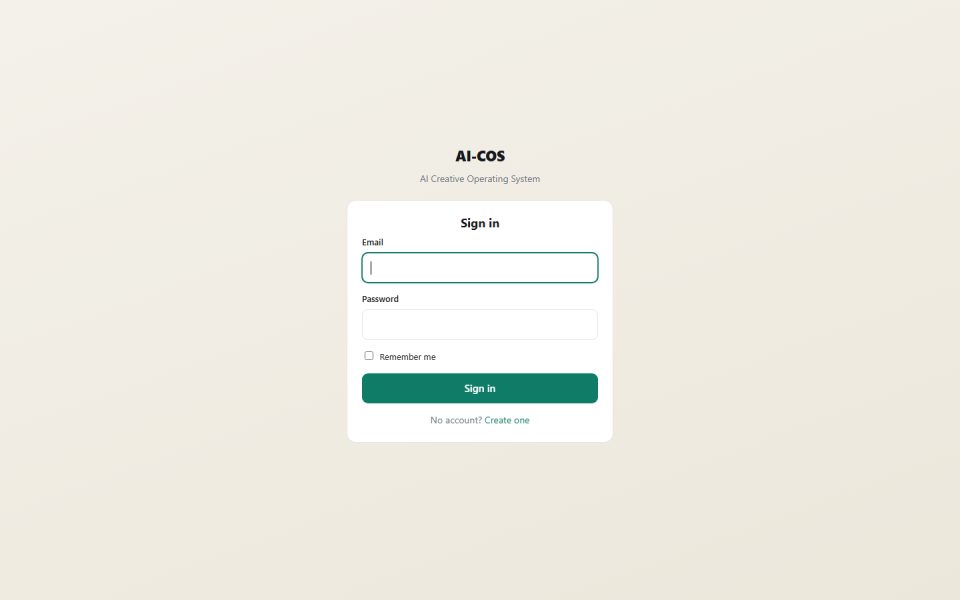 AI-COS sign-in page
